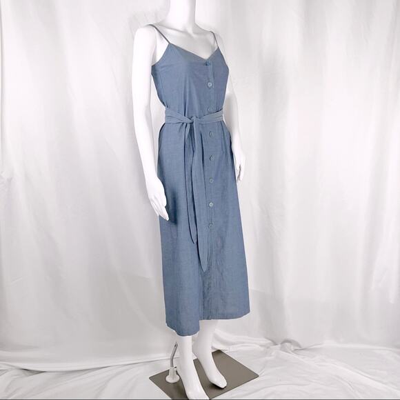 LACAUSA xAnthropologie Chambay Spaghetti Strap Belted Button Down Dress SzXS NWT - Picture 6 of 16